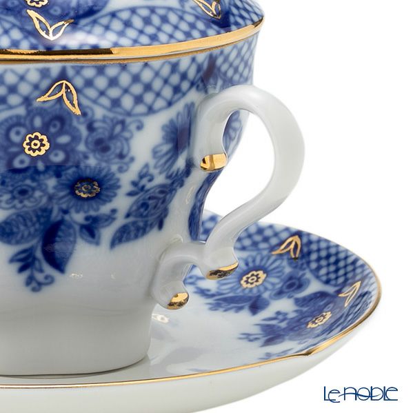 ロシア食器 インペリアル・ポーセリン ブライズメイド ティーカップ＆ソーサー 250ml（ふた付）