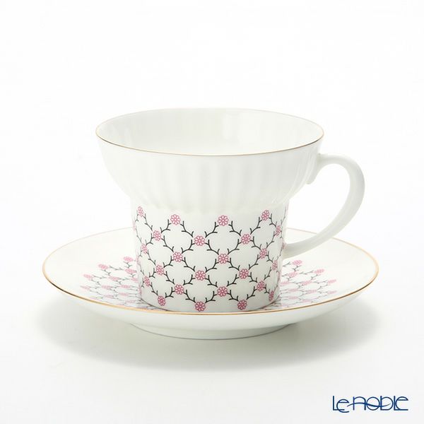 ロシア食器 インペリアル・ポーセリン ローズネット ティーカップ＆ソーサー 155ml