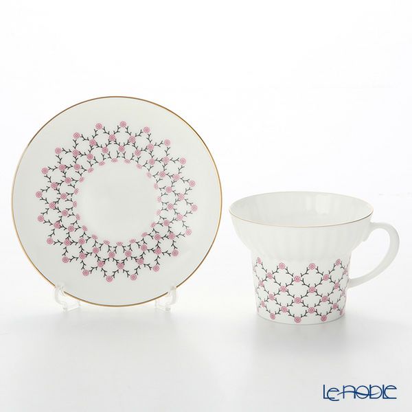 ロシア食器 インペリアル・ポーセリン ローズネット ティーカップ＆ソーサー 155ml