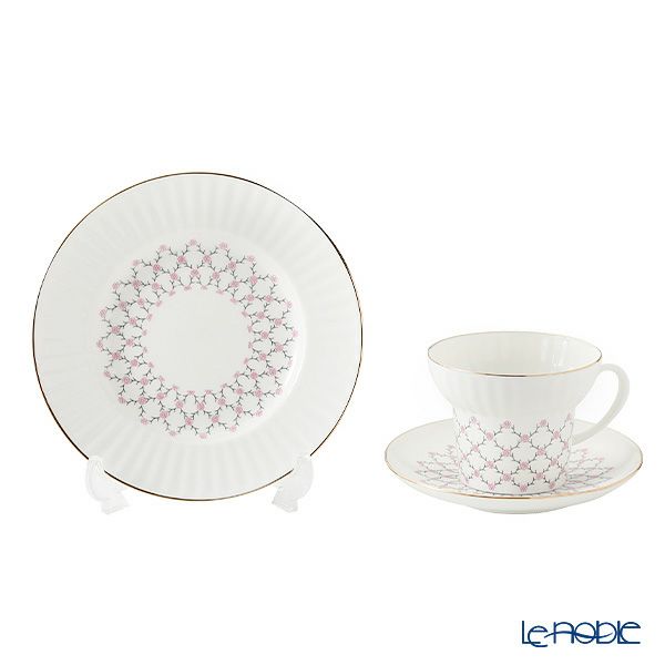 ロシア食器 インペリアル・ポーセリン ローズネット 3ピースセット