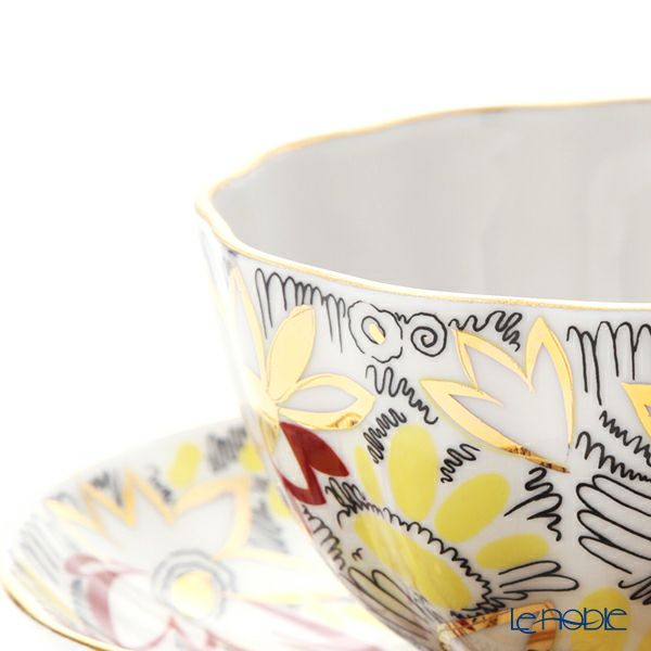 ロシア食器 インペリアル・ポーセリン ゴールデンカモミール ティーカップ＆ソーサー 250ml