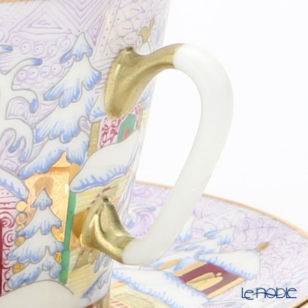 ロシア食器 インペリアル・ポーセリン ウインターデイ デミタスカップ＆ソーサー 80ml