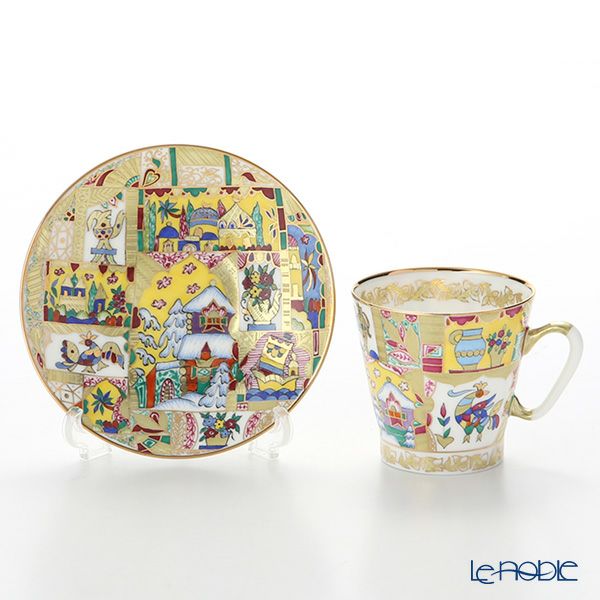 ロシア食器 インペリアル・ポーセリン フェアリーテイル デミタスカップ＆ソーサー 80ml