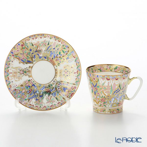 ロシア食器 インペリアル・ポーセリン オリエンタルギフト デミタスカップ＆ソーサー 80ml