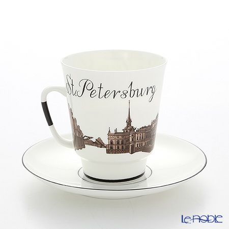 ロシア食器 インペリアル・ポーセリン サンクトペテルブルグ カップ＆ソーサー No.4