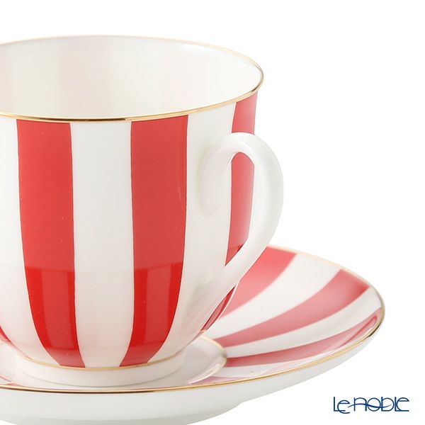ロシア食器 インペリアル・ポーセリン インペリアルストライプ 3ピースセット レッド 180ml