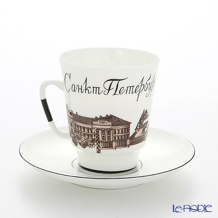 ロシア食器 インペリアル・ポーセリン サンクトペテルブルグ カップ＆ソーサー No.5 ミハイロフスキー城