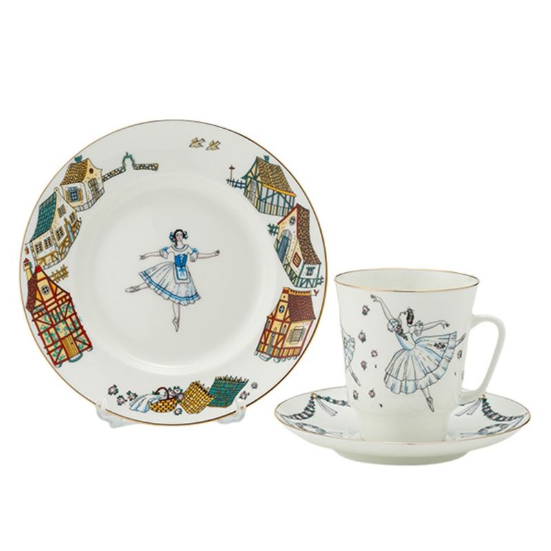 ロシア食器 インペリアル・ポーセリン バレエコレクション 3ピースセット ジゼル