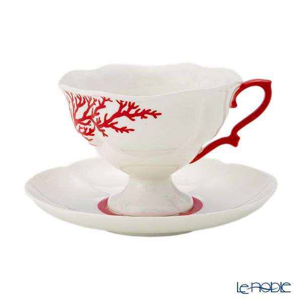 ロシア食器 インペリアル・ポーセリン コーラル ティーカップ＆ソーサー