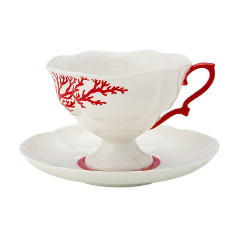 ロシア食器 インペリアル・ポーセリン コーラル ティーカップ＆ソーサー