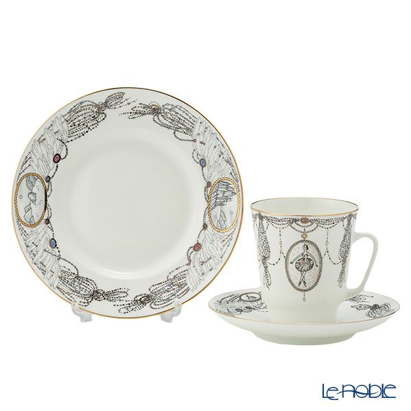 ロシア食器 インペリアル・ポーセリン バレエコレクション 3ピースセット 白鳥の湖