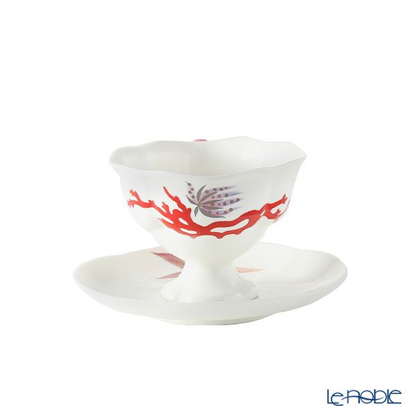 ロシア食器 インペリアル・ポーセリン シートレジャーズ ティーカップ＆ソーサー 220ml スターフィッシュ