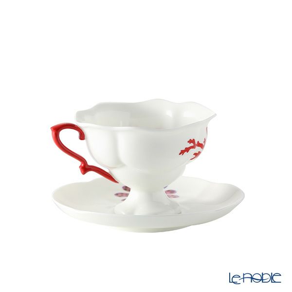 ロシア食器 インペリアル・ポーセリン シートレジャーズ ティーカップ＆ソーサー 220ml シーフラワー