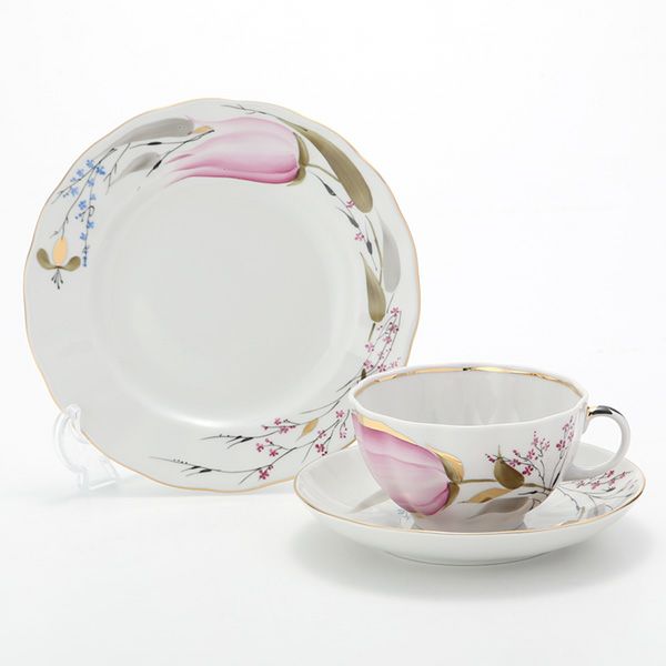 ロシア食器 インペリアル・ポーセリン チューリップ 3ピースセット