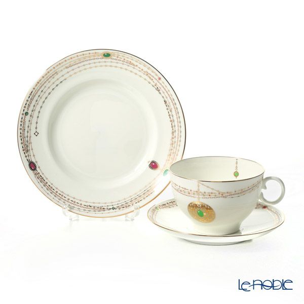 ロシア食器 インペリアル・ポーセリン ゴールデンメダリオン 3ピースセット