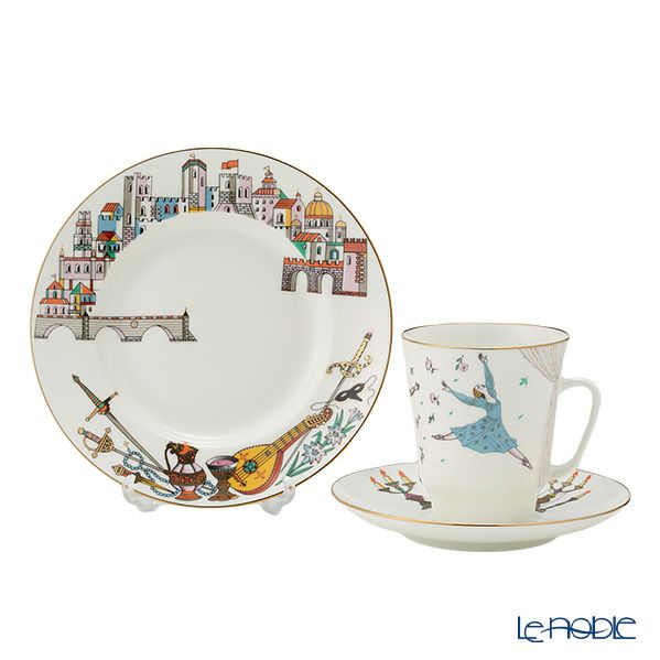 ロシア食器 インペリアル・ポーセリン バレエコレクション 3ピースセット ロミオとジュリエット