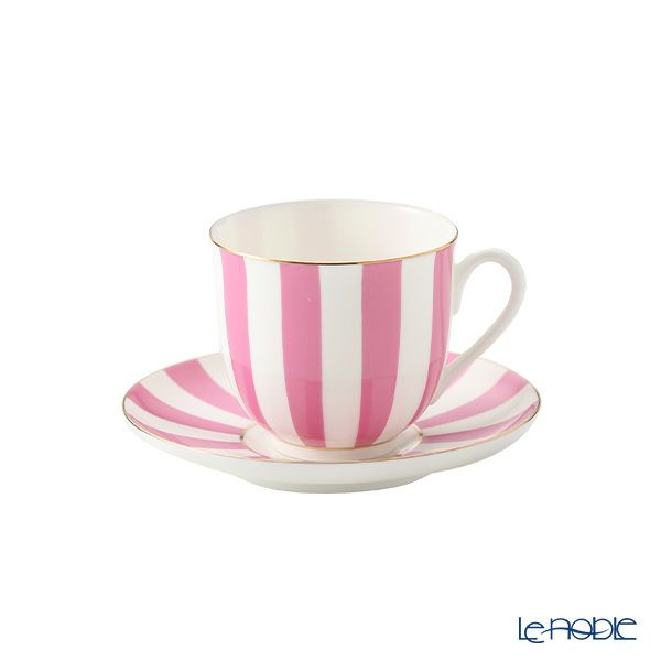 ロシア食器 インペリアル・ポーセリン インペリアルストライプ 3ピースセット ピンク 180ml