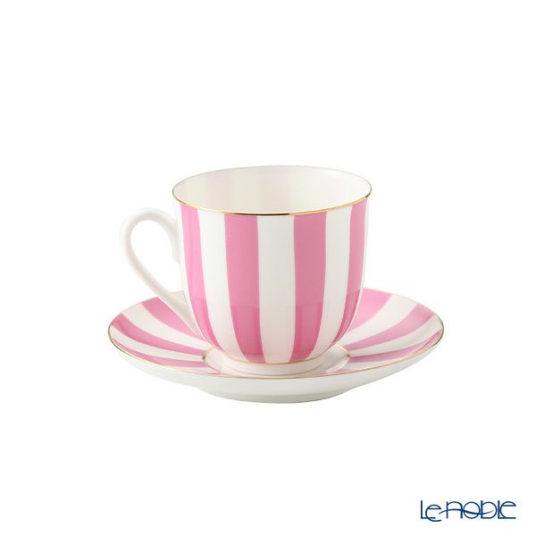 ロシア食器 インペリアル・ポーセリン インペリアルストライプ 3ピースセット ピンク 180ml