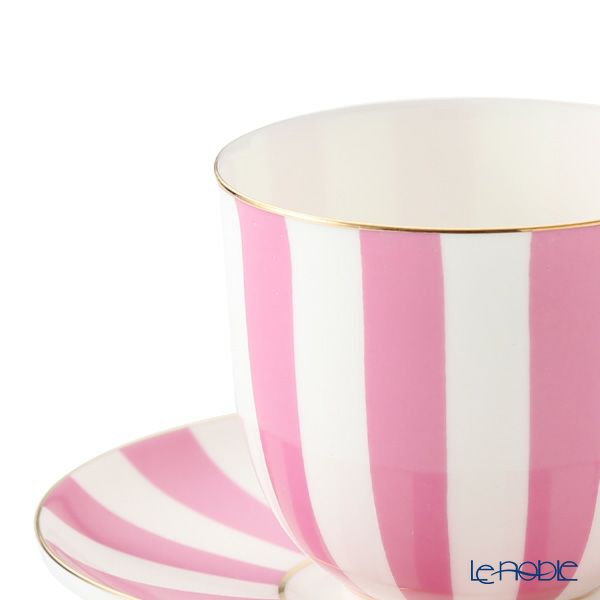 ロシア食器 インペリアル・ポーセリン インペリアルストライプ 3ピースセット ピンク 180ml