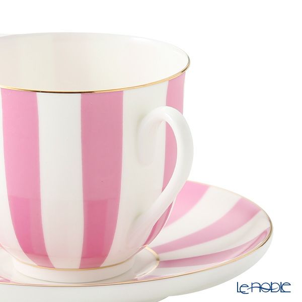 ロシア食器 インペリアル・ポーセリン インペリアルストライプ 3ピースセット ピンク 180ml