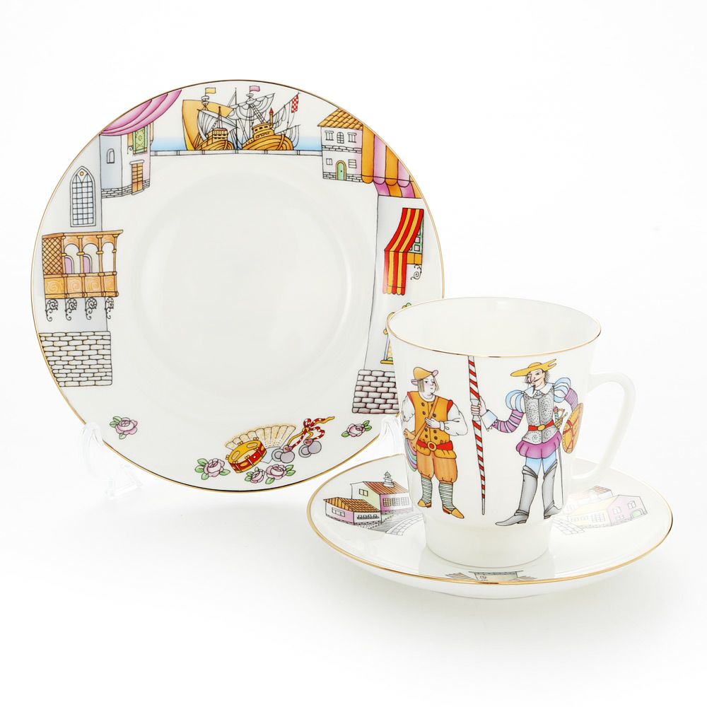 ロシア食器 インペリアル・ポーセリン バレエコレクション 3ピースセット ドン・キホーテ