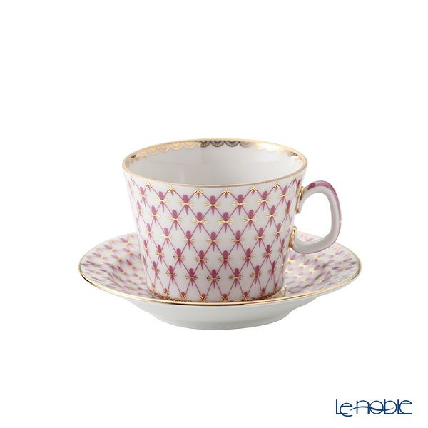 ロシア食器 インペリアル・ポーセリン ブルース（ピンクネット） 3ピースセット ユースシェイプ