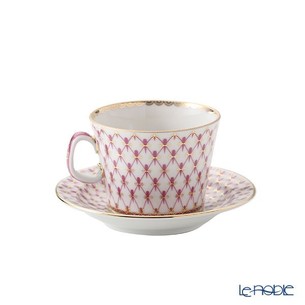 ロシア食器 インペリアル・ポーセリン ブルース（ピンクネット） 3ピースセット ユースシェイプ