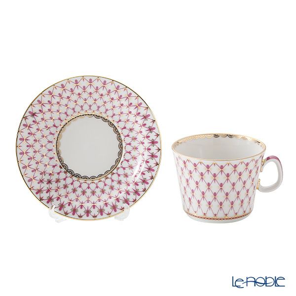 ロシア食器 インペリアル・ポーセリン ブルース（ピンクネット） 3ピースセット ユースシェイプ