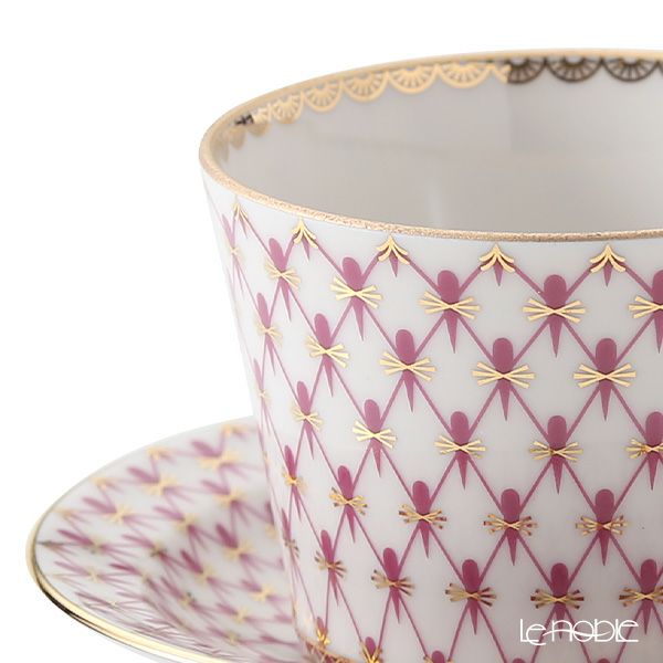 ロシア食器 インペリアル・ポーセリン ブルース（ピンクネット） 3ピースセット ユースシェイプ