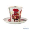 ロシア食器 インペリアル・ポーセリン レッドルースター マグ＆ソーサーセット 360ml