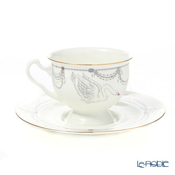 ロシア食器 インペリアル・ポーセリン バレエコレクション ティー カップ＆ソーサー 白鳥の湖 240ml