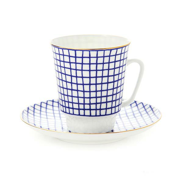 ロシア食器 インペリアル・ポーセリン ムード ティーカップ＆ソーサー ツウィード（メイ） 165ml