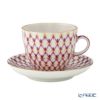 ロシア食器 インペリアル・ポーセリン ブルース（ピンクネット） コーヒーカップ＆ソーサー 140ml