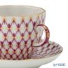 ロシア食器 インペリアル・ポーセリン ブルース（ピンクネット） コーヒーカップ＆ソーサー 140ml