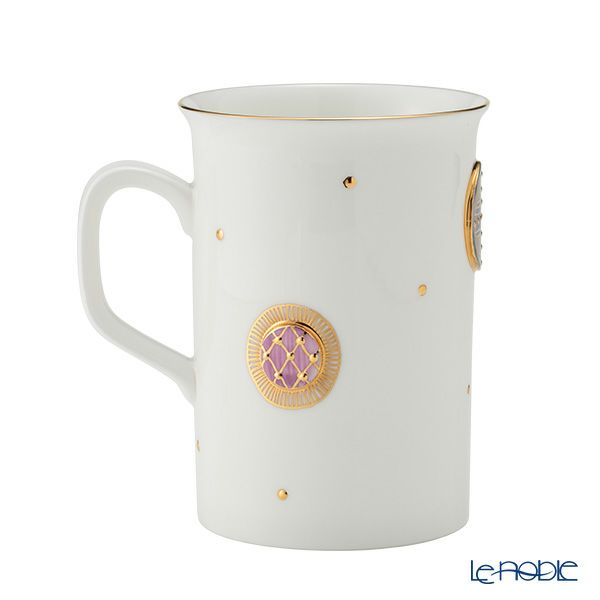 イエシア ジオメトリーゴールド マグカップ ピンク／グレイ 270ml