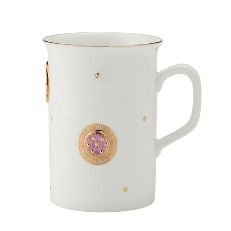 イエシア ジオメトリーゴールド マグカップ ピンク／グレイ 270ml