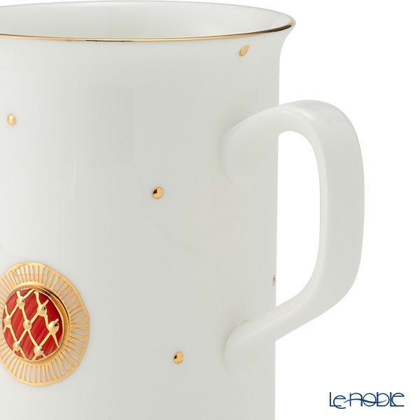 イエシア ジオメトリーゴールド マグカップ レッド／ブルー 270ml