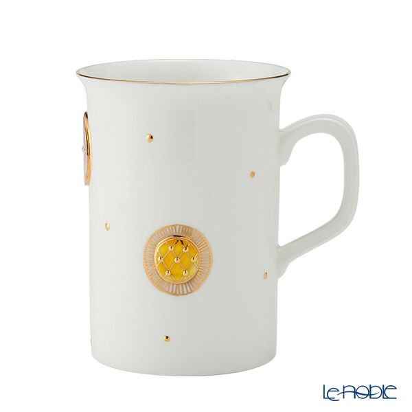 イエシア ジオメトリーゴールド マグカップ イエロー／バイオレット 270ml