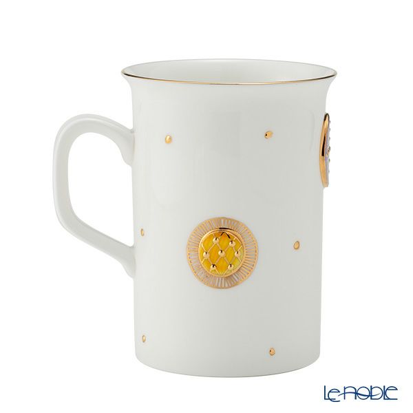 イエシア ジオメトリーゴールド マグカップ イエロー／バイオレット 270ml