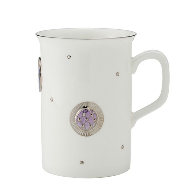 イエシア ジオメトリープラチナ マグカップ バイオレット／ブルー 270ml