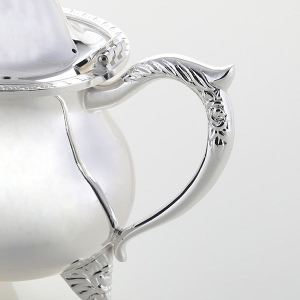 【洋白】早川シルバー 菊縁ローズ C0902 ティーポット 400ml（2人用）