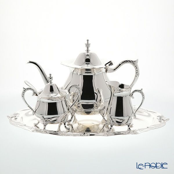 早川シルバー ローズ ティーセット 5人用 C05-60【洋白】