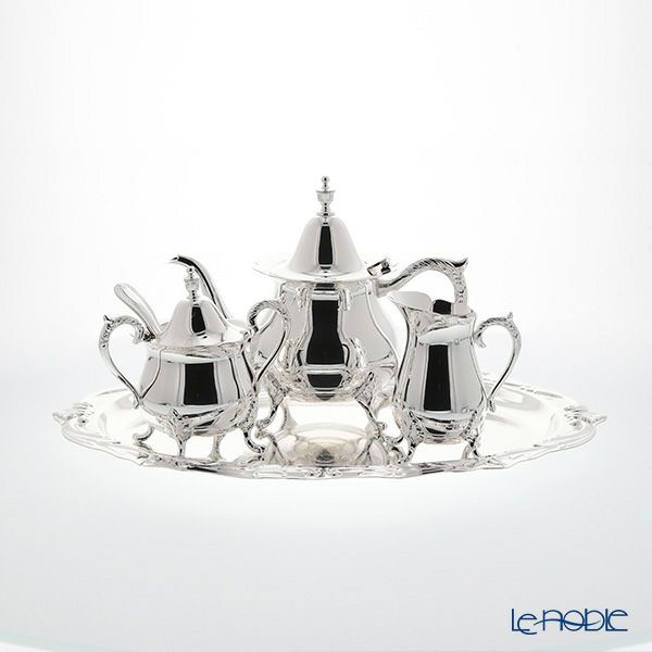 早川シルバー ローズ ティーセット 2人用 06-20【洋白】