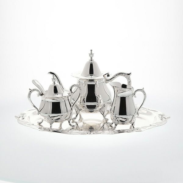 早川シルバー ローズ ティーセット 2人用 06-20【洋白】