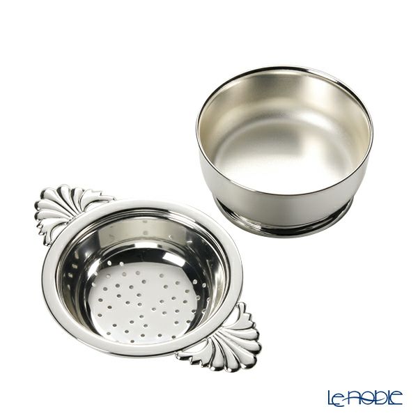 早川シルバー ティーストレーナー（両手） 台付き【洋白】