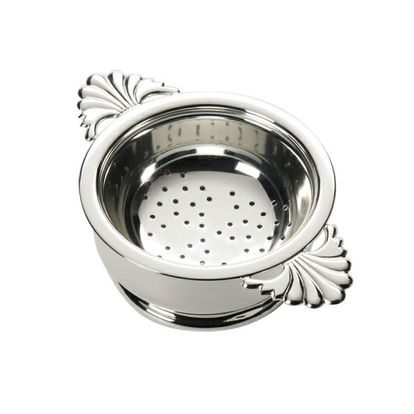 早川シルバー ティーストレーナー（両手） 台付き【洋白】