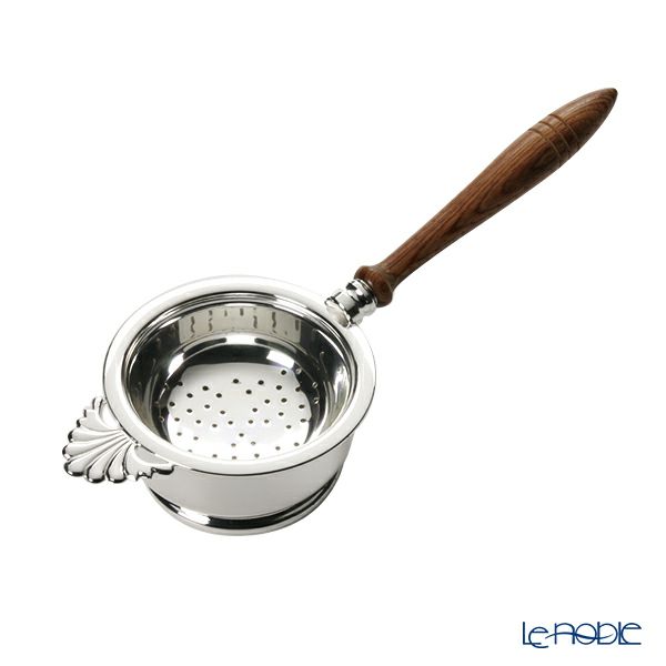 早川シルバー ティーストレーナー（木柄） 台付き【洋白】