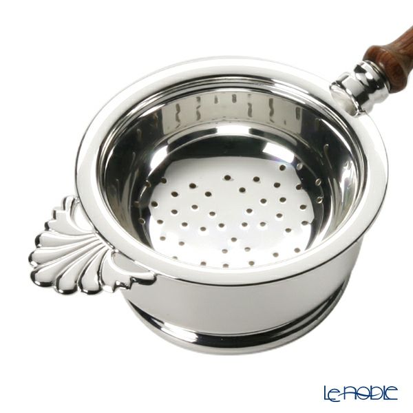 早川シルバー ティーストレーナー（木柄） 台付き【洋白】