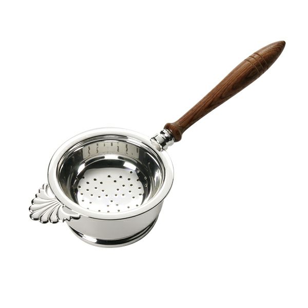 早川シルバー ティーストレーナー（木柄） 台付き【洋白】