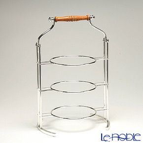 銀メッキ製品】早川シルバー 折りたたみティースタンド シンプル 2段